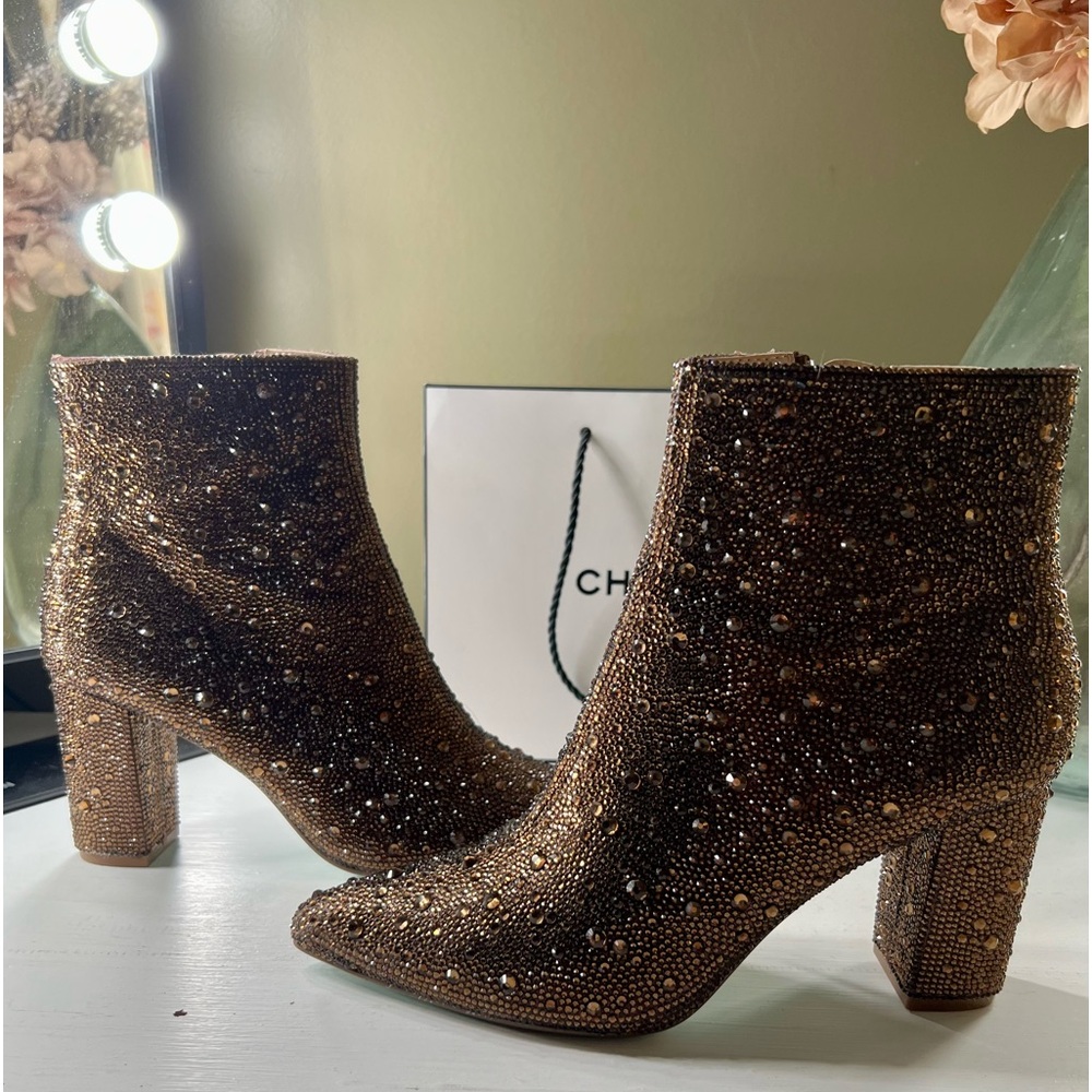 Brown Rhinestone Betsey Johnson ‘Cady’ boots